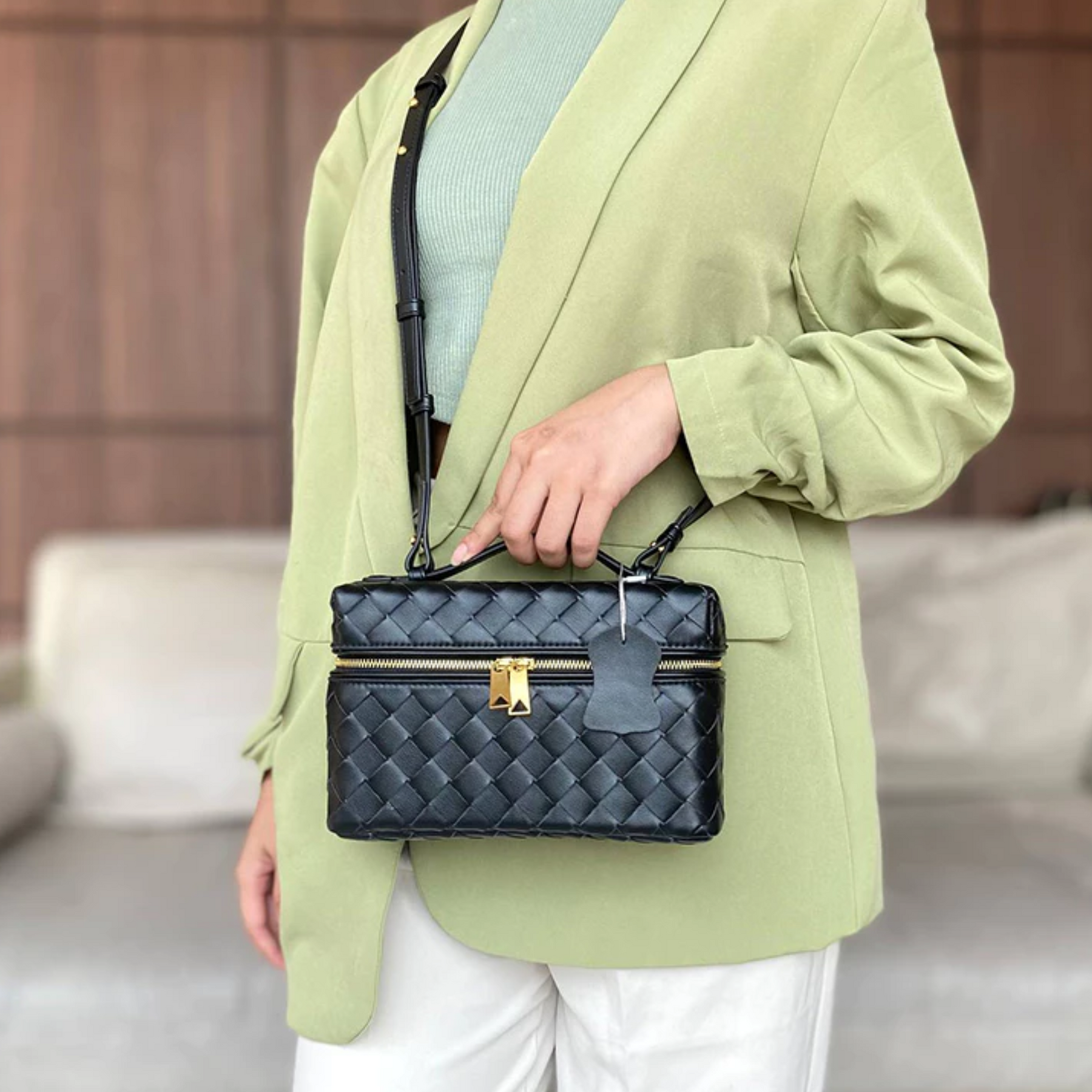 Bolsa Tiracolo de Couro Trançado Lorena