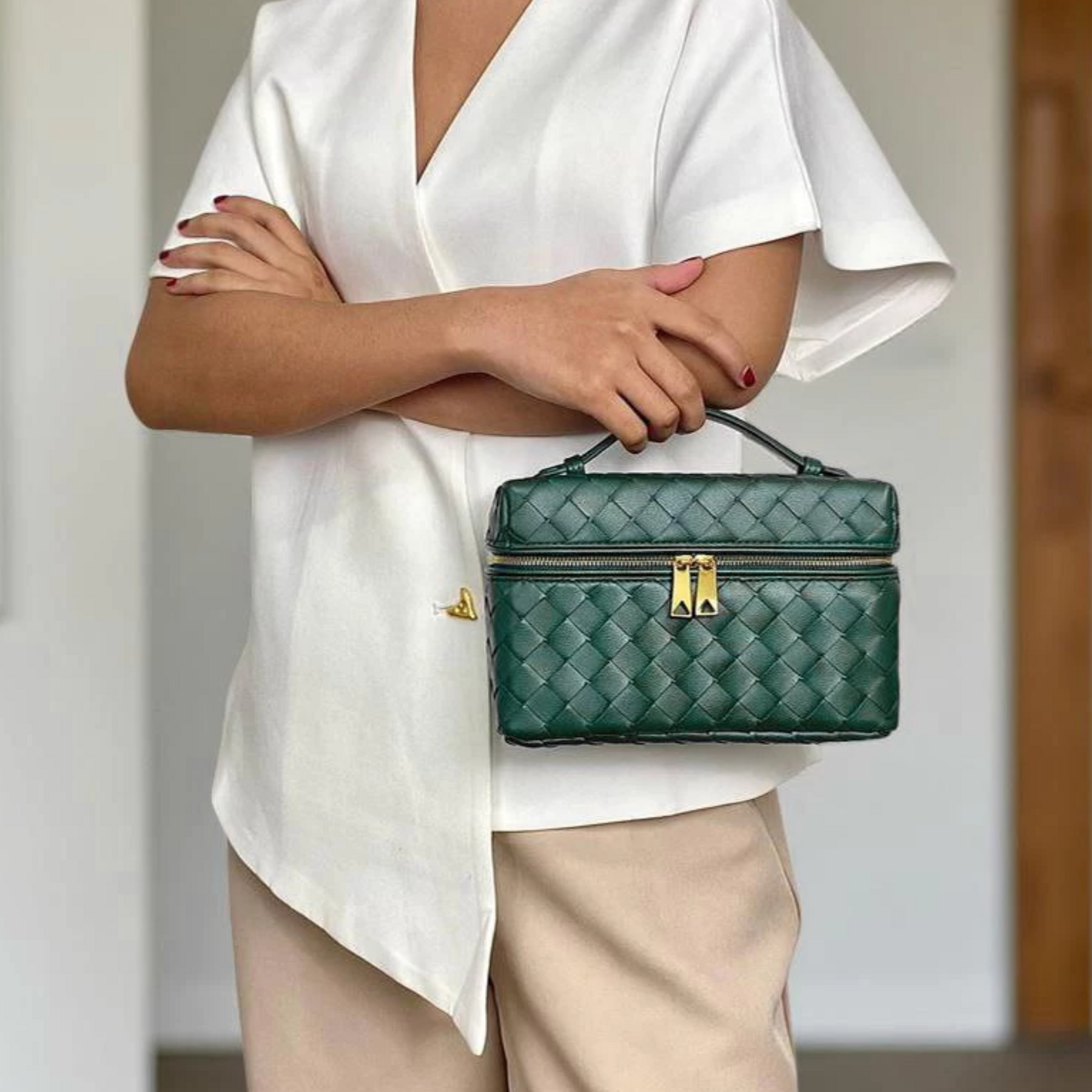 Bolsa Tiracolo de Couro Trançado Lorena