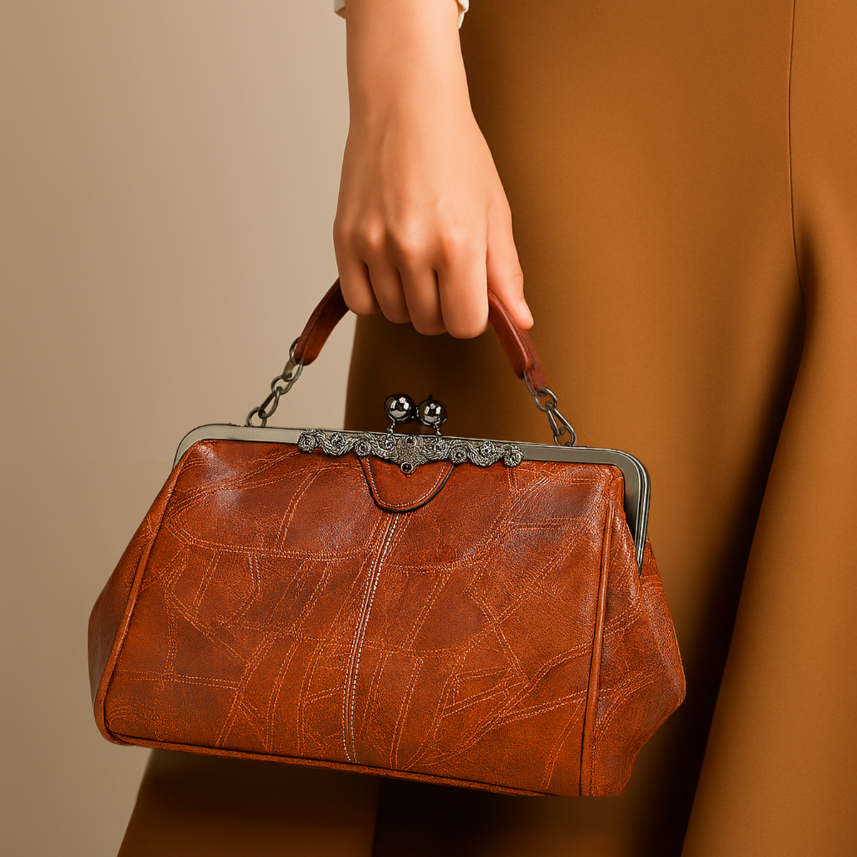 Bolsa Vintage com Alça Superior Adelyne