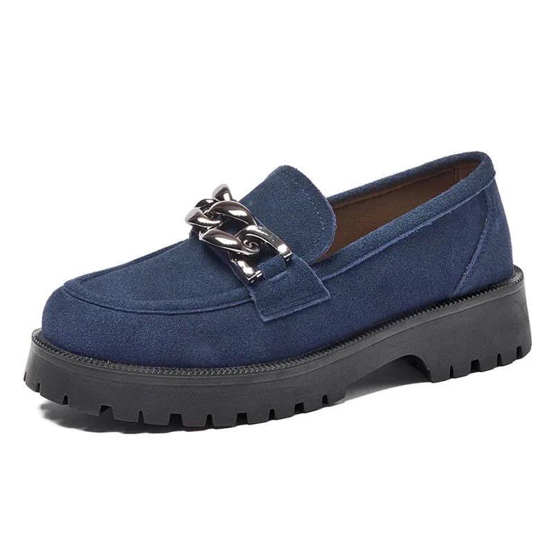 Mocassim Feminino Camurça Azul