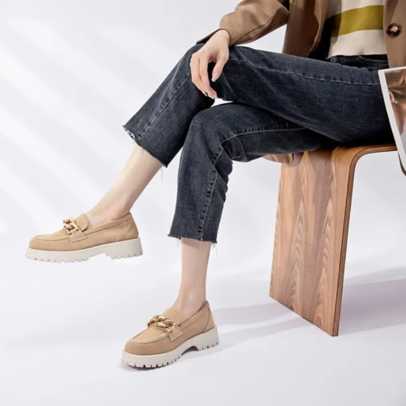 Mocassim Feminino Camurça Bege