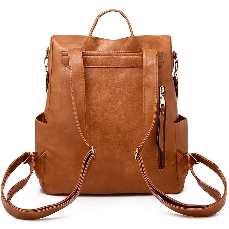 Mochila Feminina de Couro Vintage
