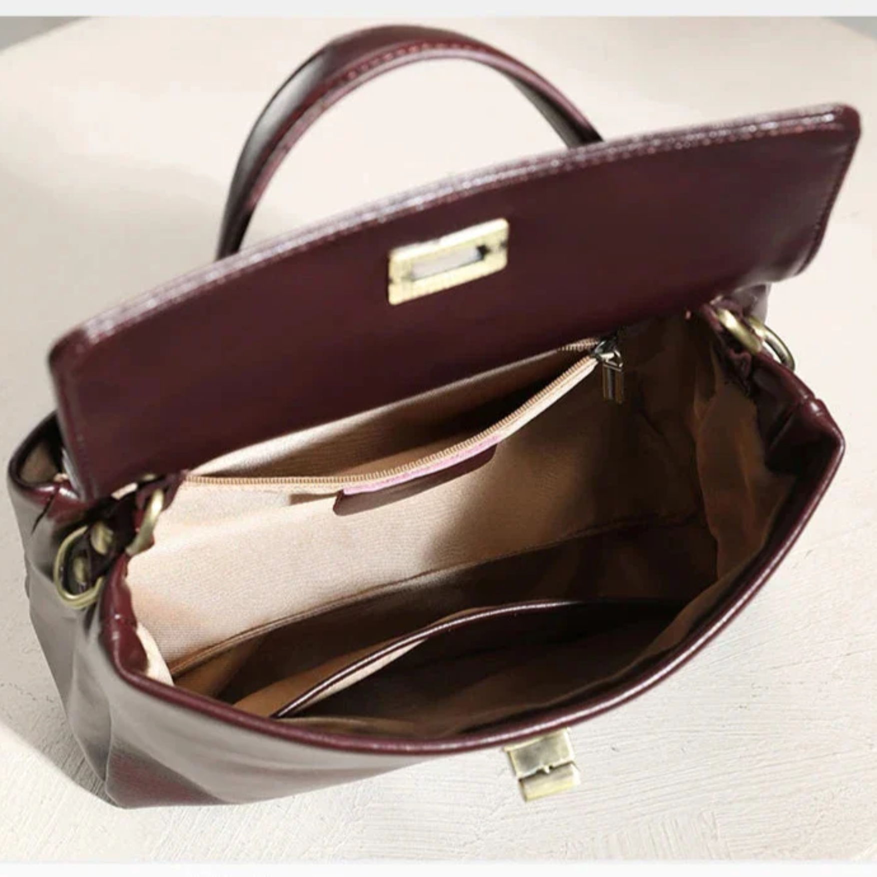 Bolsa de Luxo Top Handle em Couro Genuíno Eloria