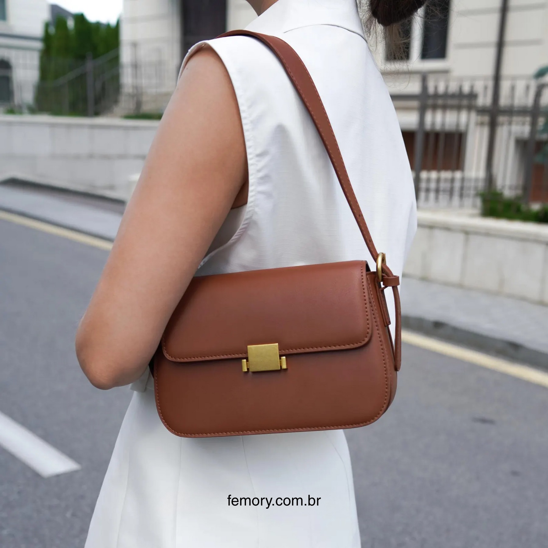 Bolsa de Luxo em Couro Legítimo Estruturada Ameline