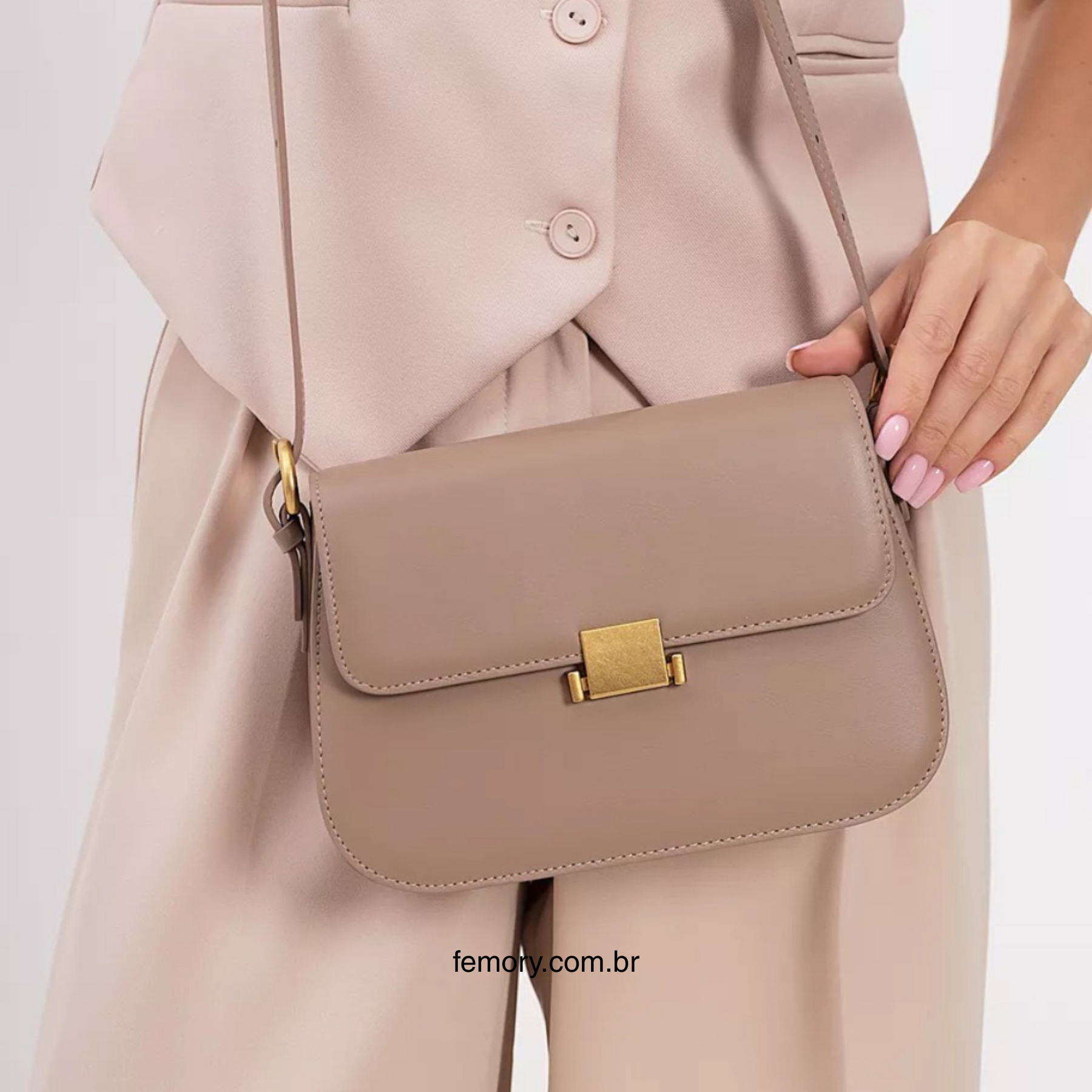 Bolsa de Luxo em Couro Legítimo Estruturada Ameline