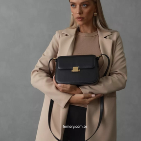 Bolsa de Luxo em Couro Legítimo Estruturada Ameline