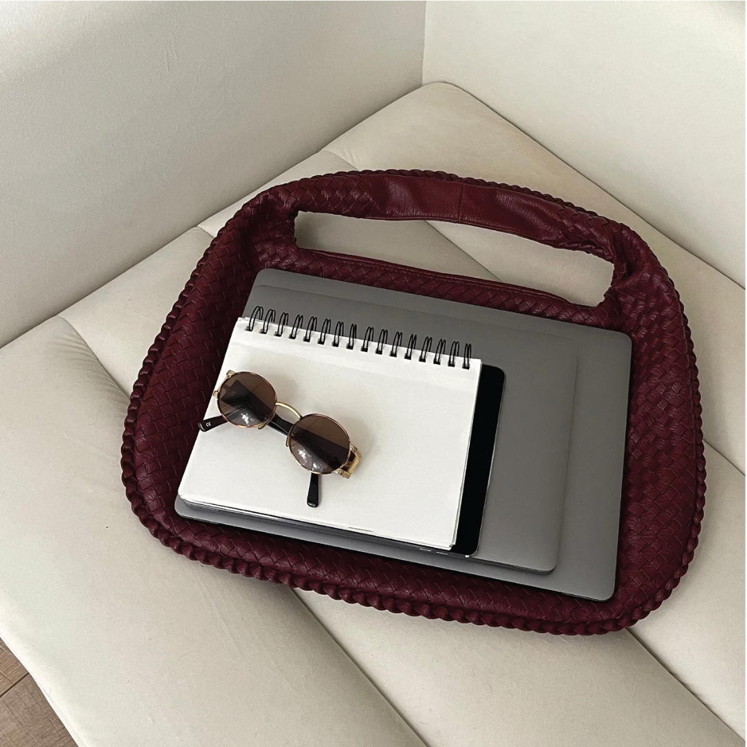 Bolsa de Ombro em Couro Trançado Élen