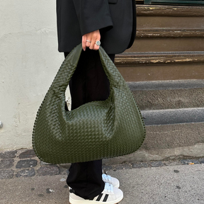Bolsa de Ombro em Couro Trançado Élen