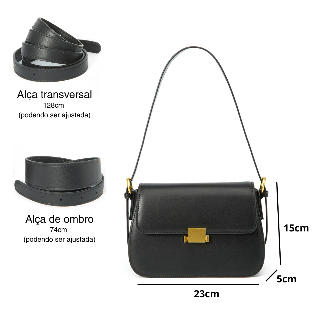 Bolsa de Luxo em Couro Legítimo Estruturada Ameline