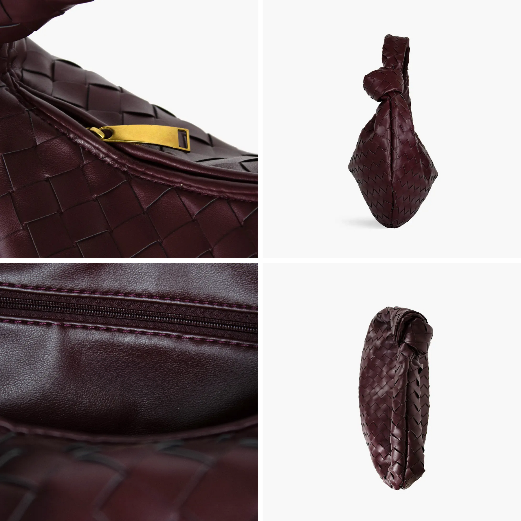 Bolsa Hobo de Ombro Elena - Modelo Couro Trançado