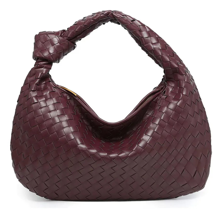 Bolsa Hobo de Ombro Elena - Modelo Couro Trançado