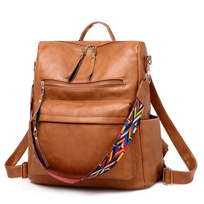 Mochila Feminina de Couro Vintage
