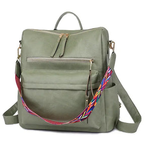 Mochila Feminina de Couro Vintage