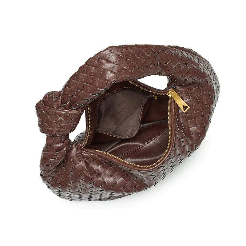 Bolsa Hobo de Ombro Elena - Modelo Couro Trançado
