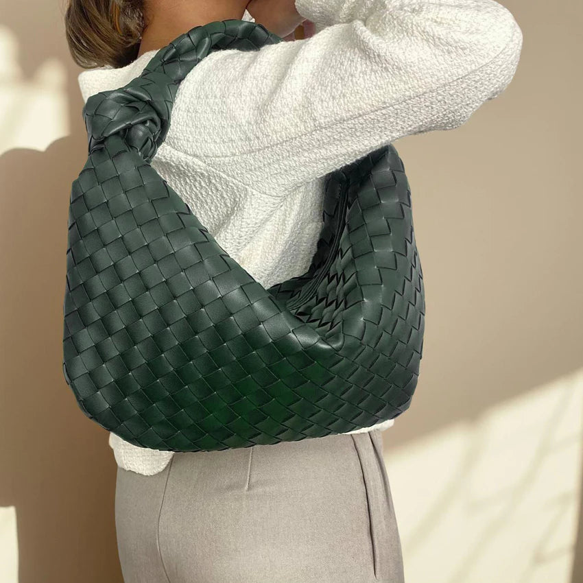 Bolsa Hobo de Ombro Elena - Modelo Couro Trançado