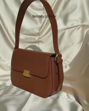 Bolsa de Luxo em Couro Legítimo Estruturada Ameline